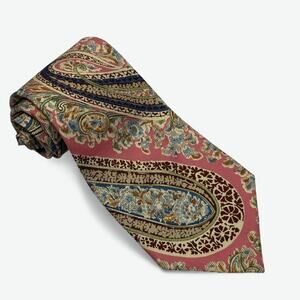 Vintage Polo Ralph Lauren Tie Mens Pink Paisley Silk Handmade USA Wide 90s
